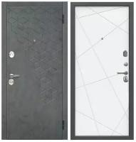 Дверь входная Феникс Линии велюр белый софт 860*2050(L)