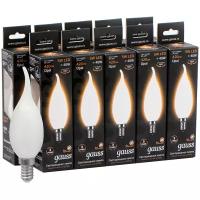 Упаковка светодиодных ламп 10 шт gauss LED Filament Candle Tailed OPAL E14, 5Вт, 2700К