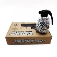 Пистолет детский Airsoft Gun ZM 03 металлический с пластиковыми вставками + 800 шариков в комплекте
