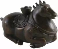 Винтажная миниатюрная шкатулка/статуэтка в виде лошади "Корабль богатства". Бронза. Китай, вторая половина ХХ века
