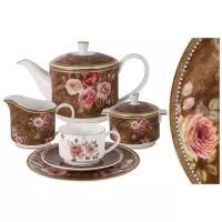 Чайный сервиз Английская роза 21 предмет на 6 персон в подарочной упаковке Anna Lafarg AL-M2188_21-E9
