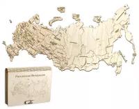 Пазл-карта России ДекорКоми из дерева - 59x31 см / С магнитами