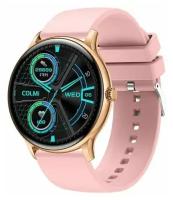 Умные часы Colmi i10 Gold Frame Pink Silicone Strap золотые с розовым силиконовым ремешком