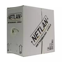 Кабель NETLAN CCA-UU004-5E-PVC-GY U/UTP 4 пары, Кат.5e, 100МГц, одножильный, CCA (омедненный алюминий), внутренний, PVC нг(B), серый, 305м