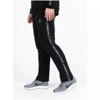 Спортивные штаны Великоросс чёрного цвета с лампасами, без манжета (XS/44)
