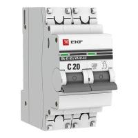 Автоматический выключатель EKF ВА 47-63 2P (C) 4,5kA 20 А