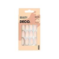 Набор накладных ногтей DECO. NUDES milk almond (24 шт + клеевые стикеры 24 шт)