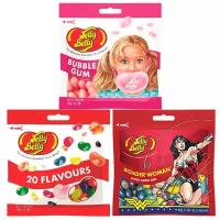 Конфеты Jelly Belly Bubble Gum 70 гр. + 20 вкусов 70 гр. + Wonder Woman 60 гр. (3 шт.)