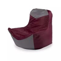 Пуффбери кресло-мешок Классическое бордовый/серый оксфорд