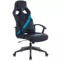Компьютерное кресло Zombie DRIVER игровое, обивка: искусственная кожа, цвет: черный/голубой