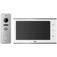 Комплектная дверная станция (домофон) CTV CTV-DP4705AHD серебро (дверная станция) белый (домофон)