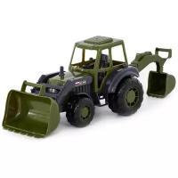 Трактор Полесье Военный Мастер (48714), 27 см, зеленый/черный/серый