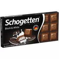 Шоколад Schogetten Black&White молочный с начинкой из ванильного крема и кусочками печенья с какао порционный