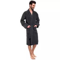 Мужской банный халат EvaTeks Grey King (Е 305), темно-серый
