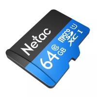Карта памяти Netac microSD 64 ГБ Class 10, UHS Class 1, R 80 МБ/с, черный