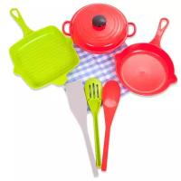 Набор игрушечной посуды для кухни "Помогаю Маме" 8 предметов Abtoys PT-00561(WK-B9747)