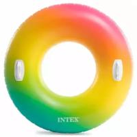 Круг надувной с ручками "Цветной вихрь", 58202 Intex диаметр - 122см, от 9 лет