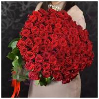 101 красная роза Ред Наоми 60 см