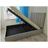 Кровать InRoom Кровать с подъемным механизмом ИнРум Лайн, светло-серый велюр, 120х200