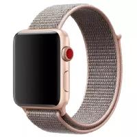Нейлоновый ремешок для Apple Watch 38 40 мм, серо-розовый
