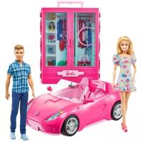Набор Barbie и Кен с гардеробом и розовым кабриолетом GVK05