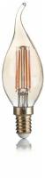 Лампа филаментная Ideal Lux Candela Свеча СА35 4Вт 400Лм 2200К CRI80 Е14 230В Янтарь Не диммируемая 151663