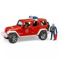 Bruder Брудер Внедорожник Jeep Wrangler Unlimited Rubicon Пожарная с фигуркой арт.02-528 с 3 лет
