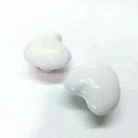 Ручка мебельная кнопка (2 ШТ) "Сердце" белый цвет 1515-bai