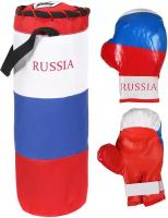 Набор для бокса RUS02 Груша+перчатки D15см H43см