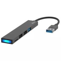 USB-концентратор Ritmix CR-4315 Metal, разъемов: 3, серый