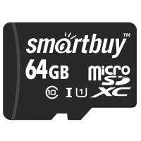 Карта памяти SmartBuy microSDXC Class 10 UHS-I U1 64GB + SD adapter