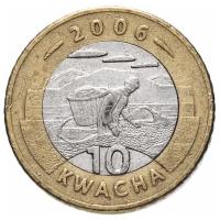 Монета Банк Малави 10 квача 2006 года