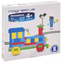 Детская мягкая магнитная мозаика "Поезд" и "Пряничный дом" для детей, 372 элемента, 11 цветов, Magneticus