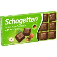 Шоколад Schogetten Alpine Milk Chocolate with Hazelnuts альпийский молочный с фундуком порционный
