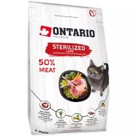 Сухой корм для стерилизованных кошек Ontario с ягненком