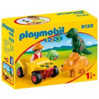 Набор с элементами конструктора Playmobil 1-2-3 9120 Исследователь и динозавры