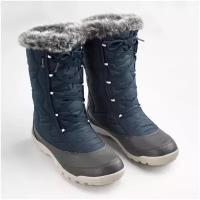Сапоги зимние утепленные непромокаемые высокие SH500 Х–WARM на шнурках женские, размер: 37, цвет: Темно-Синий QUECHUA Х Декатлон