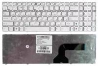 Клавиатура для ноутбука Asus A52DE, русская, белая рамка, белые кнопки