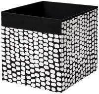 Коробка для хранения ИКЕА ДРЁНА, 38х33х33 см, черный/белый