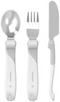 Набор приборов из нерж. стали Twistshake (Learn Cutlery Stainless Steel). Пастельный серый (Pastel Grey) (12+ мес). Арт. 78214