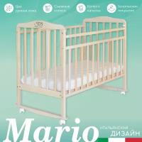 Кроватка SWEET BABY Mario, качалка, полозья для качания, белое облако