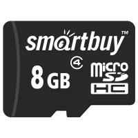 micro SDHC карта памяти Smartbuy 8GB Сlass 4 (с адаптером SD)