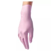Перчатки смотровые Benovy Nitrile MultiColor текстурированные на пальцах, 50 пар, размер: M, цвет: розовый