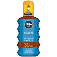 Солнцезащитное масло-спрей для загара Nivea Sun "Защита и загар" SPF 30, водостойкое, 200 мл