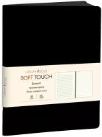 Блокнот для записей Listoff Soft Touch, искусственная кожа, 80 листов, А6+, угольный черный