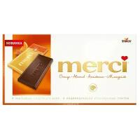 Темный шоколад merci "Апельсин-миндаль" 100 гр