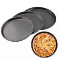 Форма для выпечки пиццы глубокая 3 шт / форма для пирога и коржей / антипригарное покрытие
