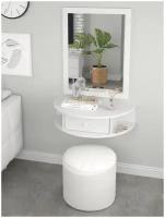 Стол туалетный 4 МФ 1+1 | Стол гримерный | Стол косметический | Туалетный столик | Пенал | Тумба ЛДСП | 75х40х18см | белый
