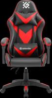 Компьютерное кресло Defender xCom игровое, обивка: искусственная кожа, цвет: черный/красный