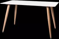 Стол кухонный Цвет Мебели ОКТ-2307, ДхШ: 130 х 70 см, толщина столешницы: 0.8 см, белый/бежевый